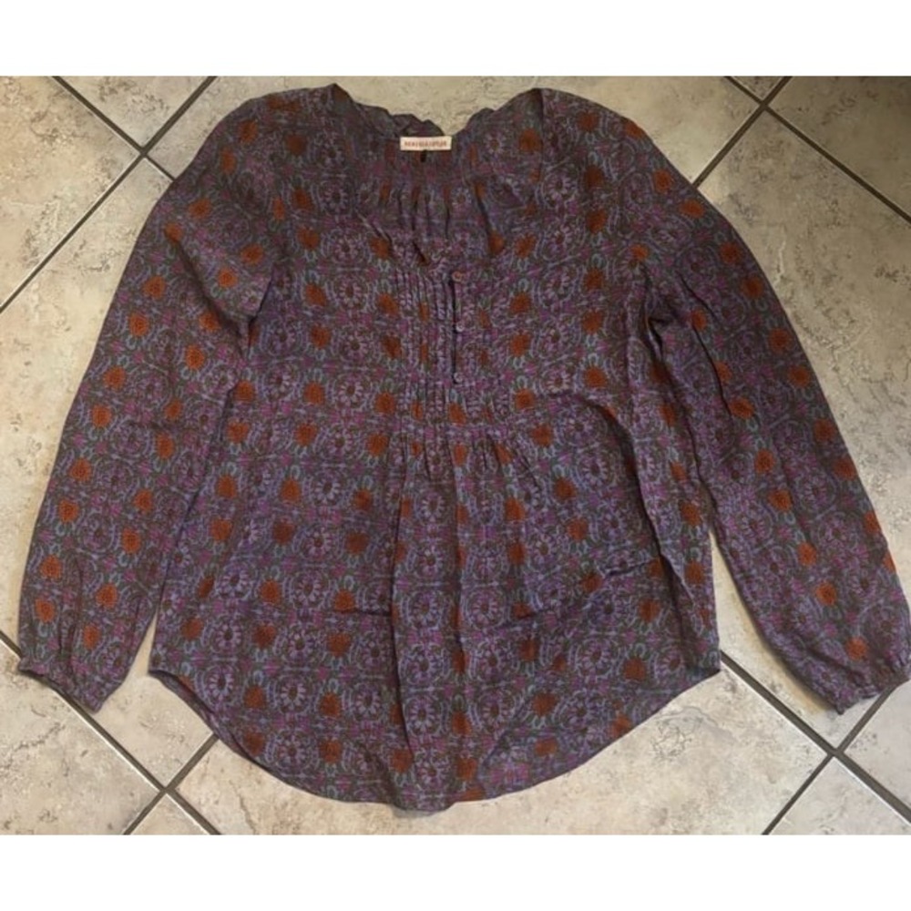 Rebecca Taylor floral silk blouse size 6